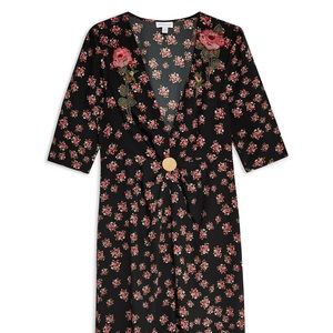 Topshop floral-print embellished crepe dress 🤍